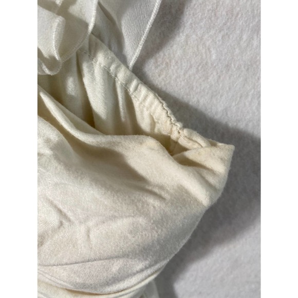 Dating Clothing Ivory Jersey and Chiffon Beaded Sleeveless Blouse Size Medium - Picture 9 of 12